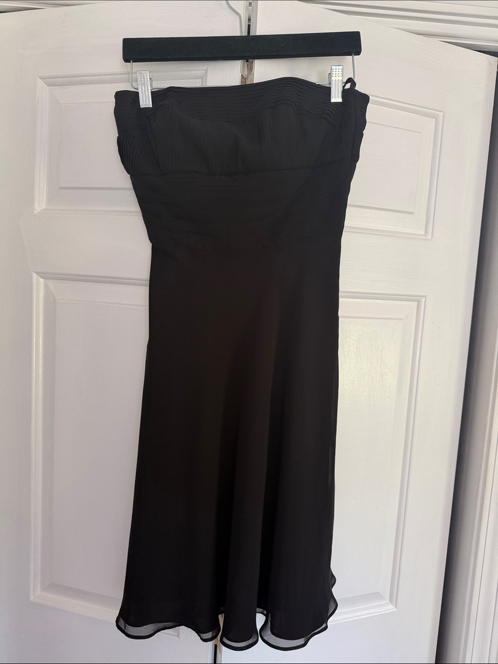White House Black Market Black Strapless A-Line Midi Dress